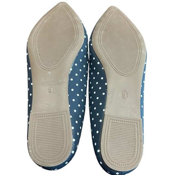 Serra Memory Foam Women's Slip On Flat Shoes Navy & White Polka Dots Size 9 - Picture 6 of 8